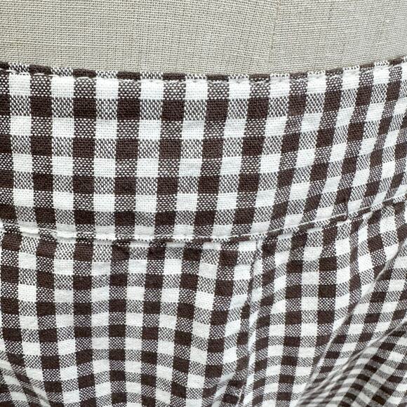 ASOS brown/white gingham pleat front high rise trouser Size 10 Cotton - Picture 8 of 16
